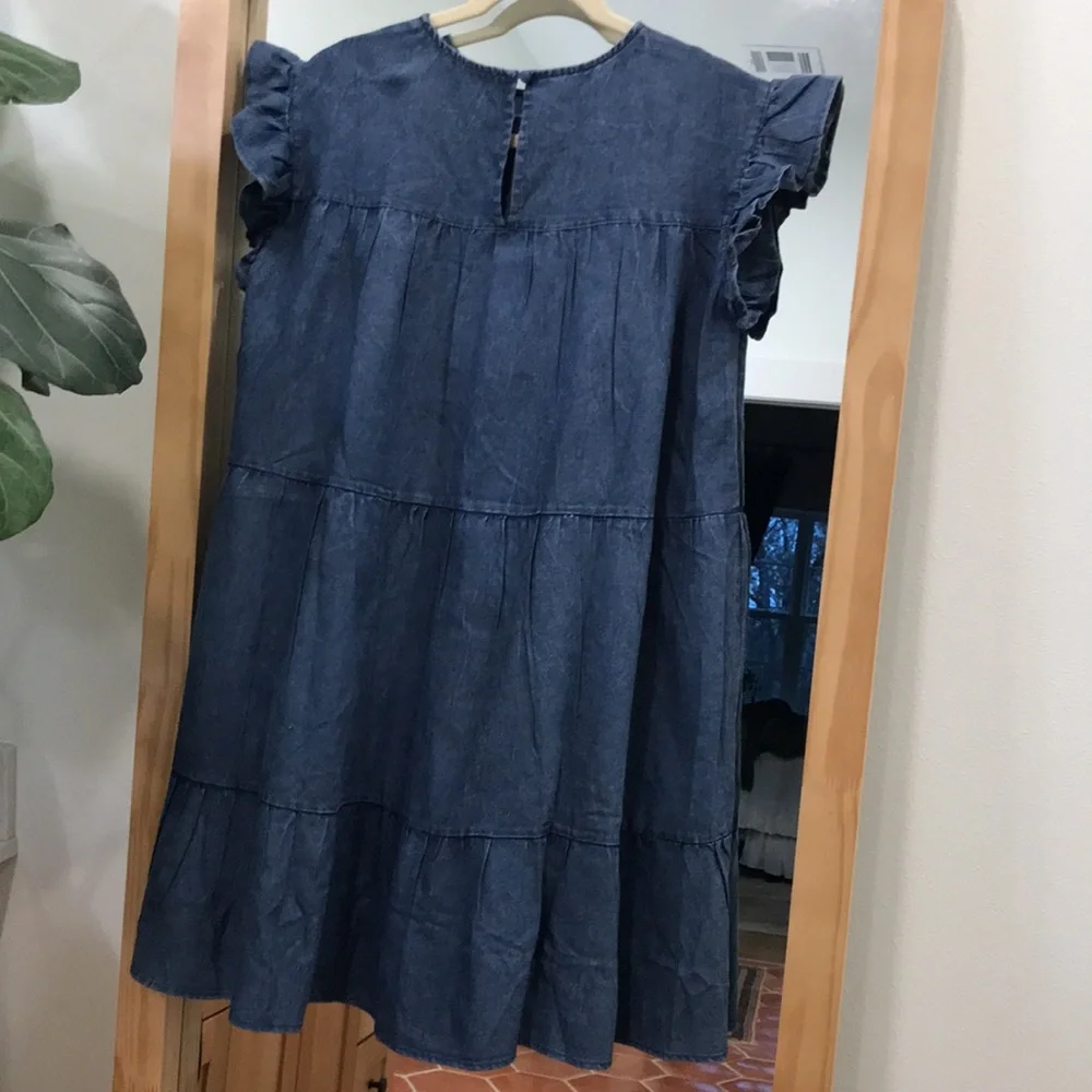 Chambray ruffled dress - Picture 4 of 4